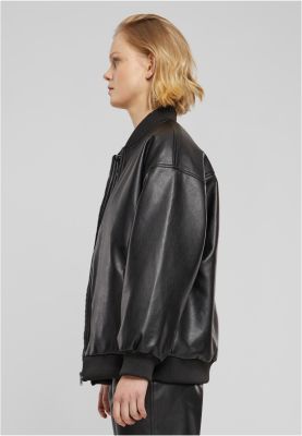 Synthetic Leather Bomber Jacket