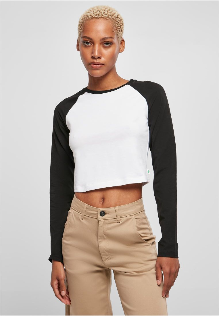 Organic Cropped Retro Baseball Longsleeve