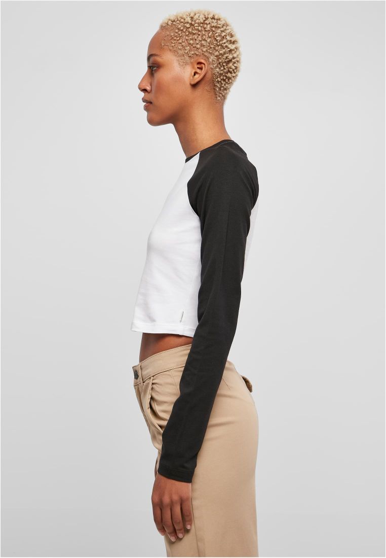 Organic Cropped Retro Baseball Longsleeve