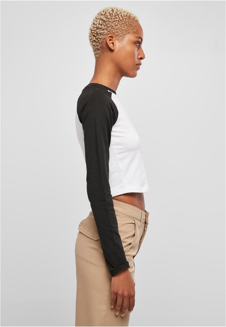 Organic Cropped Retro Baseball Longsleeve