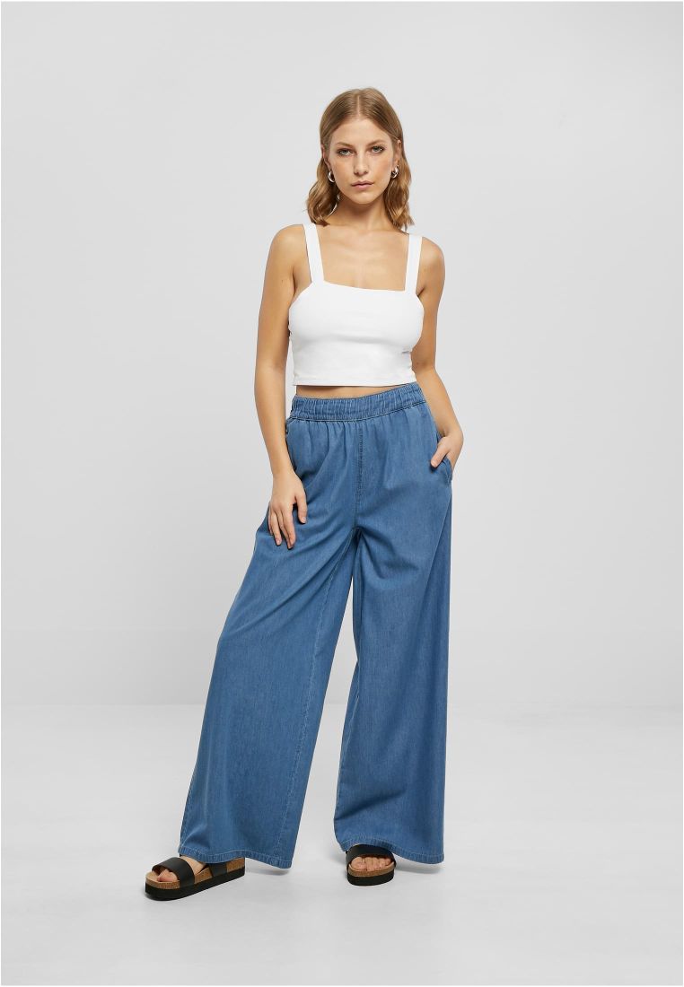Light Denim Wide Leg Pants