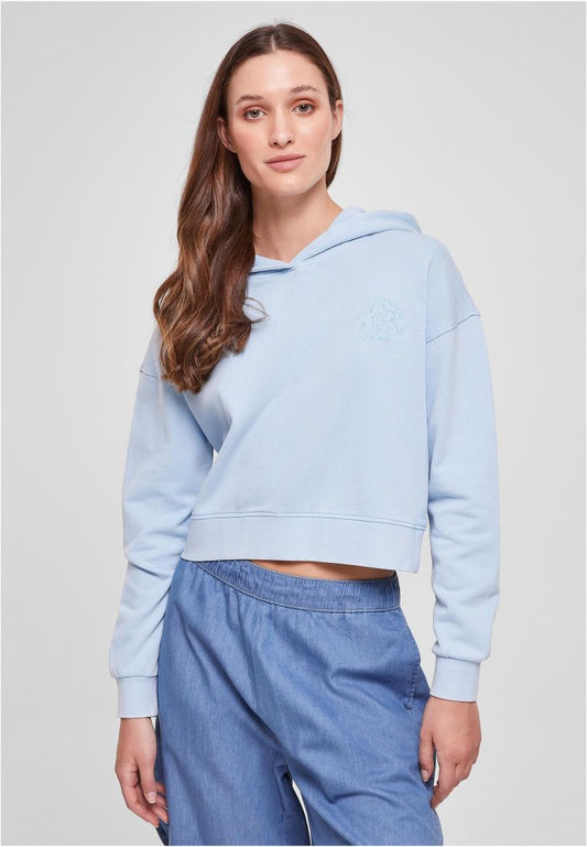 Short Flower Embroidery Terry Hoody