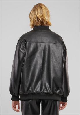 Synthetic Leather Bomber Jacket