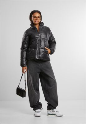 Recycled Short Shiny Puffer Jacket
