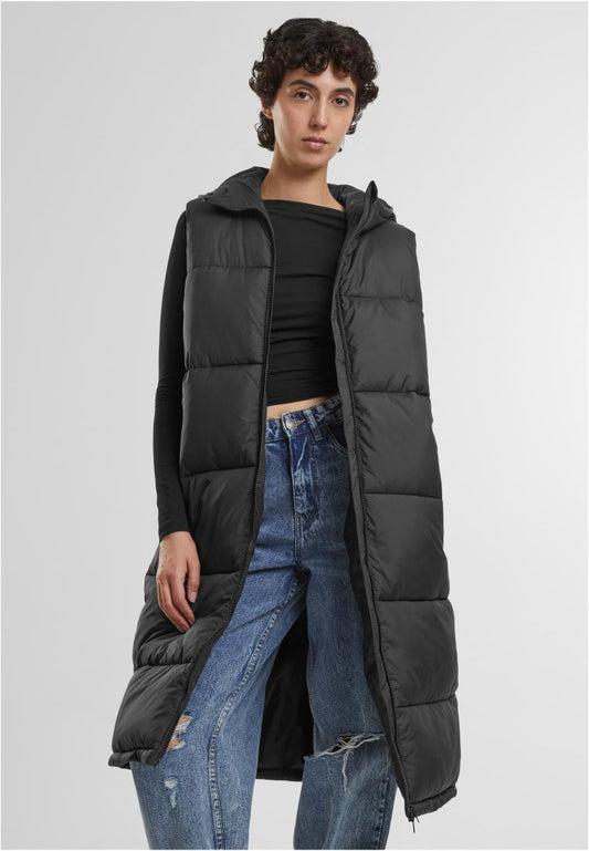Long Hooded Puffer Vest