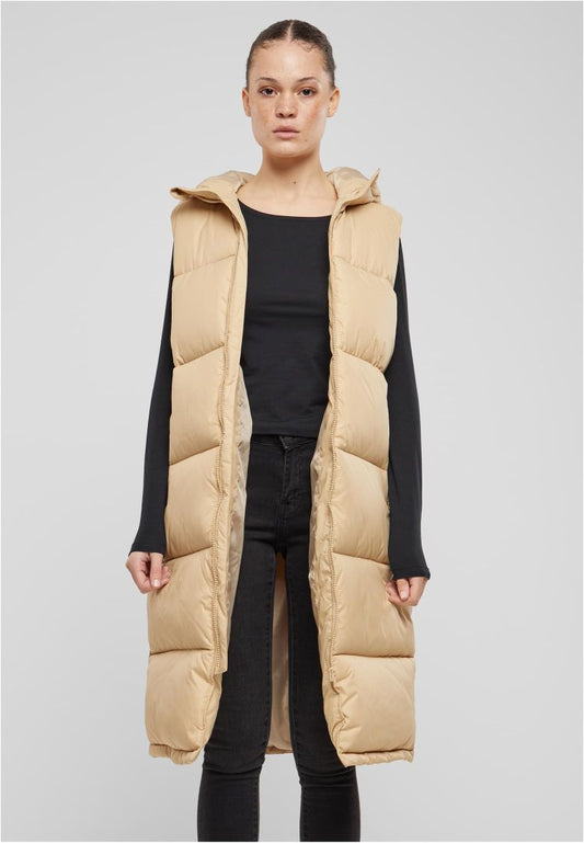 Long Hooded Puffer Vest