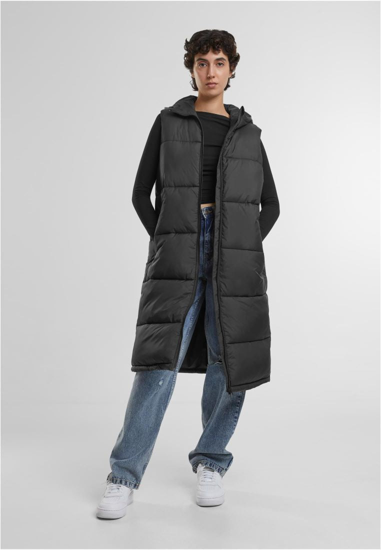 Long Hooded Puffer Vest